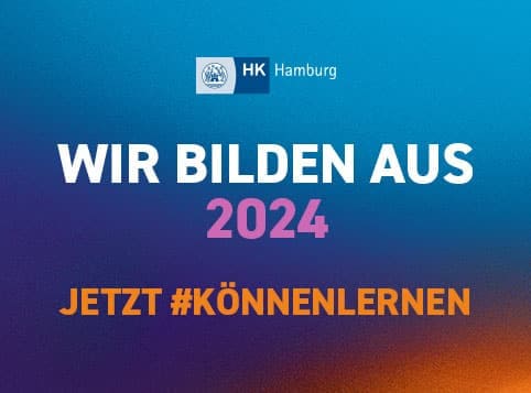 "Wir bilden aus 2024" - Plakat von der HK Hamburg